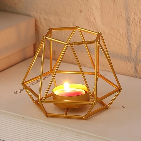 Nordic Style Metal Candlestick with Tray Candle Holder Decor Candle Sticks Aroma Oil Burrner Candlestick