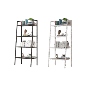 4 Tier Metal Bookshelf Slanted Bookshelf Multi Function Storage Multifunctional Rack