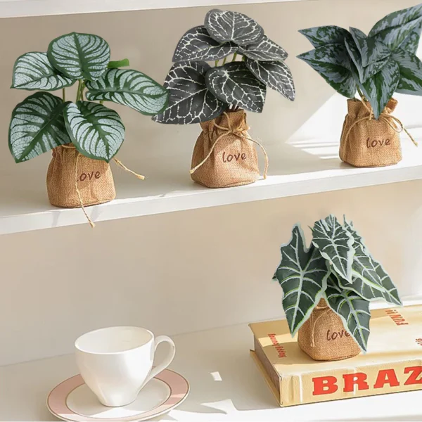 Ins Simulation Green Plants Artificial Potted Plants Desktop Greenery Ornament Home Decor