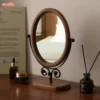 Vintage Bedroom Desktop Mirror Solid Wood